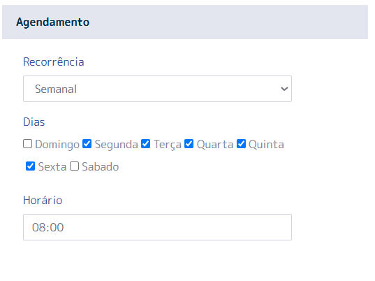 Interface de Agendamento