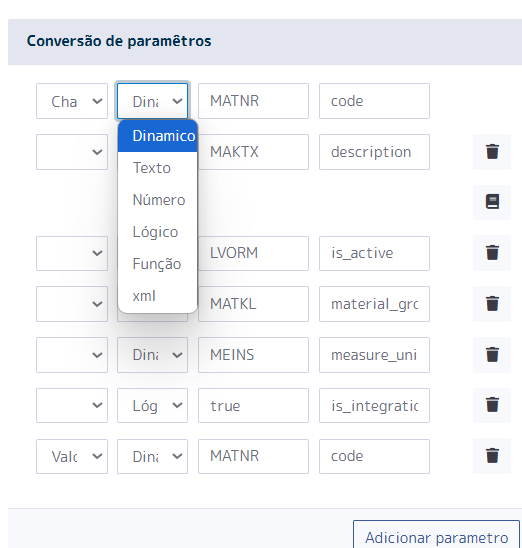 Interface DE-PARA REST
