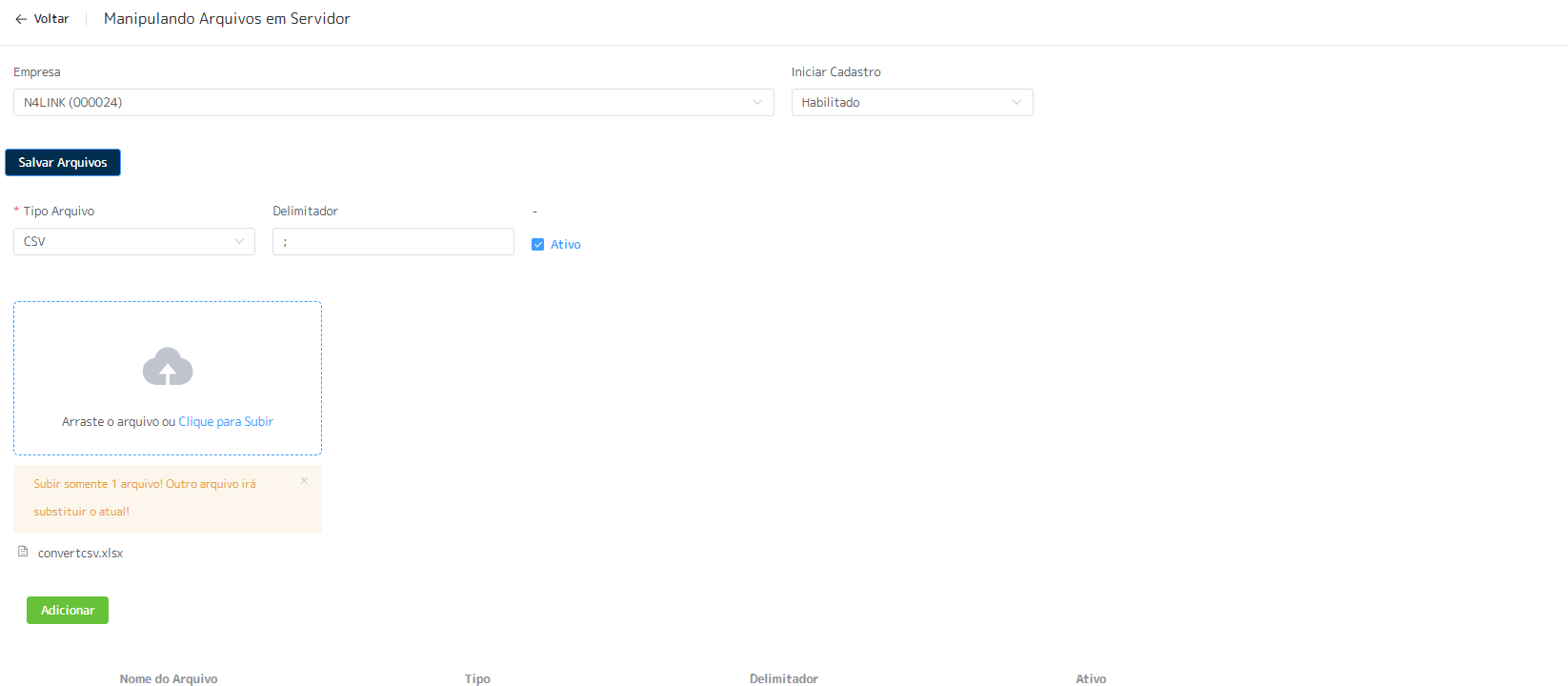Interface de Upload de Arquivos